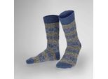 Socken HUDSON "Socke Noble Nordic", Herren, Gr. 39-42, blau (denim blau 0551), Obermaterial: 39% Polyamid PA. 25% Wolle WO. 24% Viskose CV. 11% Seide silk. 1% Elasthan EL., Socken Socken