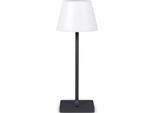 PACO HOME Tischleuchte "CHRIS", schwarz, Ø 15cm H: 39cm, Leuchten, In Und Outdoor Garten LED Akku Leuchte Aufladbar IP44 dimmbar, Tischleuchte