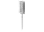 Pfostenträger ALBERTS, silber (silberfarben), B:3,4cm, Stahl, Bodenanker, zum Kleben, für Zaunpfosten 60x40 mm für Doppelstabmatten