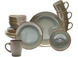 Kombiservice VAN WELL "Geschirr-Set Olbia Lago, 16-teilig", braun, 16 Stk., Steinzeug, Geschirr-Sets, Kombiservice, rund, braun / reaktiv, spülmaschinen- und mikrowellengeeignet