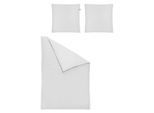 Bettwäsche IRISETTE "Lago 8450", grau (nebel), B/L: 200cm x 200cm, 1 Stk., 2 Stk., Feinbiber, B/L: 80cm x 80cm, 3 Stk., Feinbiber, Obermaterial: 100% Baumwolle, Bettwäsche, Bettwäsche, wohlig warm und kuschelig