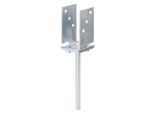 U-Pfostenträger ALBERTS, silber (silberfarben), B:7,1cm, Stahl, Bodenanker, breitenverstellbar, Breite 71-131 mm, Betonanker 200 mm