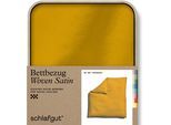 Bettbezug SCHLAFGUT "Woven Satin", gelb (gelb deep), B:200cm L:200cm, Mako-Satin, Obermaterial: 100% Baumwolle, Bettbezüge, besonders dicht gewebt, Mix & Match: passender Kissenbezug erhältlich