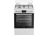 BEKO Gas-Standherd "FBM62320WDSL", Energieeffizienz: A (A+++-D), weiß, Herdsets, Multifunktionsdisplay – Übersichtliche Information auf einen Blick