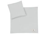 Kinderbettwäsche JULIUS ZÖLLNER "Baby- und Kinderbettwäsche aus 100% Musselin", grau, B/L: 80cm x 80cm, 1 Stk., 1 Stk., Musselin, B/L: 35cm x 40cm, 2 Stk., Musselin, Obermaterial: 100% Baumwolle, Bettwäsche, erhältlich in den Größen 80x80+35x40cm und 100x135+40x60cm