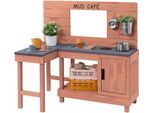 Outdoor-Spielküche MUDDY BUDDY "Matschküche Coffee Corner", puderrosa, Spielküchen, KinderB:100cm H:95cm T:60cm, Holz, B:100cm H:95cm T:60cm