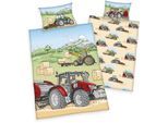 Babybettwäsche BABY BEST "Traktor", bunt, B/L: 100cm x 135cm, 1 Stk., 1 Stk., Flanell, B/L: 40cm x 60cm, 2 Stk., Flanell, Obermaterial: 100% Baumwolle, Bettwäsche, mit tollem Motiv