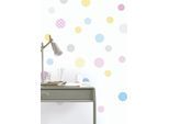 Wandtattoo ART FOR THE HOME "Punkte", bunt (pastel), B:70cm H:25cm T:0,5cm Ø:74,33cm, PVC, Wandtattoos, Wandtattoo, Wandaufkleber - Dots - Pastellfarben - 2 x 25x70 cm