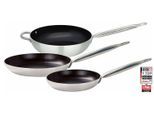 Pfannen-Set ELO "Bistro Line 3 teilig", silber (silberfarben, schwarz), Pfannen, Induktion