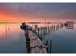 Fototapete PAPERMOON "Steg im Wasser", bunt, B:2,5m L:1,86m, Vlies, Tapeten