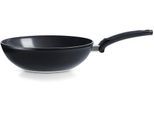 Wok FISSLER "Ceratal Orbit Black", schwarz, H:10cm L:18cm Ø:28cm, Pfannen, Wok, gesünderes Kochen mit Antihaft-Effekt, hergestellt ohne PFAS/PTFE