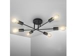 B.K.LICHT LED Deckenleuchte, schwarz, 6, Ø 5,43cm H: 19,2cm, Leuchten, LED Vintage-Leuchte Deckenlampe Retro Industrial E27 schwarz rustikal, LED Deckenleuchte