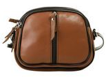 Umhängetasche CLUTY, Mädchen, Gr. B/H/T: 18cm x 16cm x 4cm onesize, braun (cognac), Leder, unifarben, Taschen Umhängetasche, echt Leder, Made in Italy