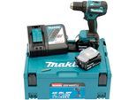 Akku-Bohrschrauber MAKITA "DDF485RTJ", blau (türkis, schwarz), B:790mm H:255mm L:169mm, Bohrmaschinen, inkl. 2 Akkus 18V/5Ah, Ladegerät und Koffer