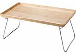 Tablett CONTINENTA, beige (natur), B:32cm H:7cm L:53cm, Holzwerkstoff, Tabletts, Handarbeit, mit ausklappbaren Füßen