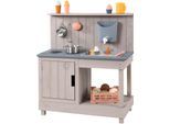 Outdoor-Spielküche MUDDY BUDDY "Mud Expert, warmgrau", grau (warmgrau), Spielküchen, KinderB:80cm H:90cm T:40cm, Holz, B:80cm H:90cm T:40cm