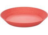 Suppenteller KOZIOL "Teller Set, CONNECT PLATE", orange (koralle), B:24cm H:3cm L:24cm Ø:24cm, Holz, Kunststoff, Speiseteller, aus biozirkulärem Kunststoff, spülmaschinengeeignet, melaminfrei, 24cm