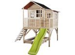 Spielturm EXIT "Loft 550", beige (natur, weiß), Spieltürme, KinderB:348cm H:255cm T:220cm, Holz, BxTxH: 348x220x255 cm, B:348cm H:255cm T:220cm
