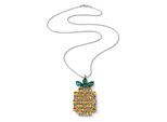 Lange Kette "Ananas", Damen, Gr. onesize, Glas, gelb, COLLEZIONE ALESSANDRO, Basic, Halsketten, mit großem Anhänger in Form einer Ananas