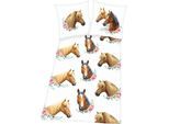 Bettwäsche "Pferd", bunt, B/L: 135cm x 200cm, 1 Stk., 1 Stk., Renforcé, B/L: 80cm x 80cm, Renforcé, Obermaterial: 100% Baumwolle, HERDING YOUNG COLLECTION, Bettwäsche, Bettwäsche, mit tollem Pferde Motiv