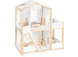 Puppenhaus PINOLINO "Ida", weiß (weiß, natur), Puppenhäuser, KinderB:64cm H:71cm T:42cm, Holz, MDF, B:64cm H:71cm T:42cm