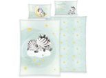 Babybettwäsche BABY BEST "babybest Zebra", bunt, B/L: 100cm x 135cm, 1 Stk., 1 Stk., Renforcé, B/L: 40cm x 60cm, 2 Stk., Renforcé, Obermaterial: 100% Baumwolle, Bettwäsche, mit liebevollem Motiv
