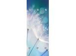 Garderobenleiste QUEENCE "Blüte", blau, B:50cm H:120cm T:10cm, Acrylglas, Edelstahl, Garderobenhalter, mit 6 Haken, 50 x 120 cm