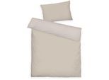 Babybettwäsche TOM TAILOR HOME "TWO-TONE SOLID COLORS in Gr. 100x135cm", beige (sunny sand), B/L: 100cm x 135cm, 1 Stk., 1 Stk., Satin, B/L: 40cm x 60cm, 2 Stk., Satin, Obermaterial: 100% Baumwolle, Bettwäsche, new bedroom, Doppelnaht am Kissen