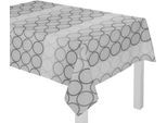Tischdecke WIRTH "ZIRBELLO" Gr. 3, grau (dunkelgrau), B:130cm L:160cm, Baumwolle, Polyester, Tischdecken, Tischdecke