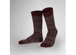 Socken HUDSON "Socke Noble Nordic", Herren, Gr. 39-42, rot (wine rot 0553), Obermaterial: 39% Polyamid PA. 25% Wolle WO. 24% Viskose CV. 11% Seide silk. 1% Elasthan EL., Socken Socken