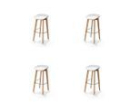 Mid.you , Weiß , Holz, Metall , Birke , 47x119x53 cm , Europäischer Sicherheitsstandard , stapelbar, UV-beständig , Esszimmer, Barmöbel, Barhocker