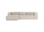 Livetastic , Naturfarben , Textil , Füllung: Polyetherschaumkern , L-Form, Ottomane links , 305x175 cm , Made in EU , fleckschutzimprägniert, Rücken echt, Armteil links, Armteil rechts ,