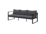 Beldano , Anthrazit , Metall, Textil , Füllung: Schaumstoff,Polyester , einzeln stellbar , 198x63x76 cm , geeignet für Balkon , Gartenmöbel, Loungemöbel, Outdoor-Sofas
