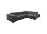 Livetastic , Braun , Textil , Buche , vollmassiv , Ottomane rechts, L-Form , 307x201 cm , Made in EU , Schlafen auf Sitzhöhe, Rücken echt ,