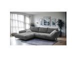 Livetastic , Anthrazit , Textil , Füllung: Silikon, Schaumstoffflocken,Schaumstoff , Ottomane links, L-Form , 324x205 cm , Made in EU , Rücken echt ,