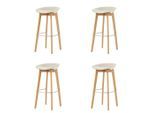 Mid.you , Beige , Holz, Metall , Birke , 44.5x90x46 cm , Europäischer Sicherheitsstandard , stapelbar, UV-beständig , Esszimmer, Barmöbel, Barhocker
