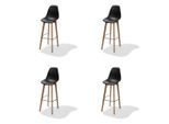 Mid.you , Schwarz , Holz, Metall, Kunststoff , Birke , 47x119x53 cm , Europäischer Sicherheitsstandard , stapelbar , Esszimmer, Barmöbel, Barhocker