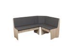 P & B , Anthrazit, Sonoma Eiche , Textil, Holzwerkstoff , Uni , seitenverkehrt montierbar , 125x89x165 cm , Truhe im Sitz , Esszimmer, Bänke, Polsterbänke