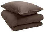 Bettwäsche SCHLAFGUT "Premium Knitted Jersey 2teiliges Bettwäscheset", braun (sand deep), B/L: 135cm x 200cm, 1 Stk., 1 Stk., Jersey, B/L: 40cm x 80cm, 2, Jersey, Obermaterial: 95% Baumwolle, 5% Elasthan, Bettwäsche, Bettwäsche, Ton-in-Ton Reißverschluss, Bio-Baumwolle mit Elasthan, Uni, OEKO Tex