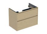 Geberit Renova Plan Waschtisch-Unterschrank 504030PS1 2 Schubladen, Korpus/Front Eiche natur / Melamin Holzstruktur, Breite 79,4 cm