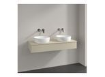 Villeroy und Boch Antao Waschtisch-Unterschrank K13050HJ 120x19x50cm, Hahnloch, Waschbeckenplattenfarbe Lack, silk grey matt lacquer