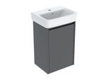 Geberit Renova Plan Handwaschbecken-Set 504034JK1 Waschtisch weiß, Korpus/Front lava / lackiert seidenmatt, Breite 45 cm