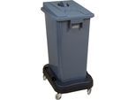 Probbax Wertstoffsammler mit Fahrwagen, Deckel grau, 60 Liter