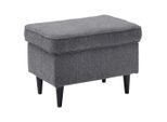 Mid.you Hocker, Anthrazit, Textil, rechteckig, 63x43x42 cm, Made in EU, Wohnzimmer, Hocker, Sitzhocker