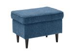 Mid.you Hocker, Dunkelblau, Textil, rechteckig, 63x43x42 cm, Made in EU, Wohnzimmer, Hocker, Sitzhocker