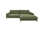 Dieter Knoll Ecksofa Badia Base, Dunkelgrün, Metall, 3-Sitzer, Ottomane rechts, 293x207 cm, Typenauswahl, Fußauswahl, Stoffauswahl, seitenverkehrt erhältlich, Hocker Rücken echt, Wohnzimmer, Sofas & Couches, Wohnlandschaften