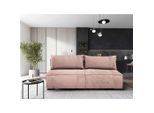 Mid.you , Rosa , Textil , Füllung: Schaumstoff , 202x90x99 cm , Made in EU , Liegefunktion , Wohnzimmer, Sofas & Couches, Schlafsofas, Schlafsofas
