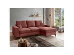 Livetastic , Koralle , Textil , Uni , Füllung: Schaumstoff,Schaumstoff , 237x143 cm , Made in EU , Liegefunktion, Rücken echt , Wohnzimmer, Sofas & Couches, Schlafsofas, Schlafsofas