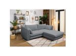 Mid.you , Grau , Textil , Ottomane rechts, L-Form , 240x201 cm , Made in EU , Liegefunktion , Wohnzimmer, Sofas & Couches, Wohnlandschaften, Ecksofas