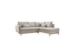 Mid.you , Beige , Textil , Eiche , Uni , Füllung: Schaumstoffflocken,Schaumstoffflocken , L-Form, Ottomane rechts , 242x202 cm , Made in EU, Oeko-Tex® Standard 100 , Liegefunktion, Rücken echt ,